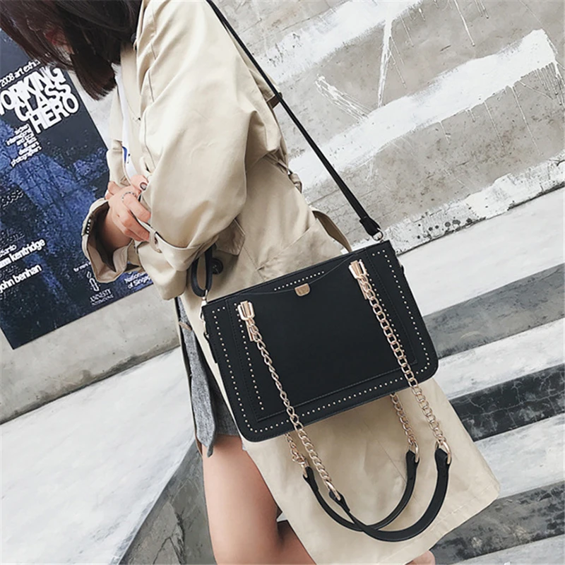 21 клубный бренд средняя мода заклепки цепи дамские сумки шоппинг рабочий кошелек