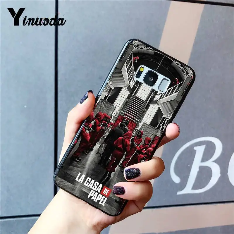 Черный мягкий силиконовый чехол Yinuoda из ТПУ для телефона Samsung Galaxy S8 S7 edge S6 plus S5