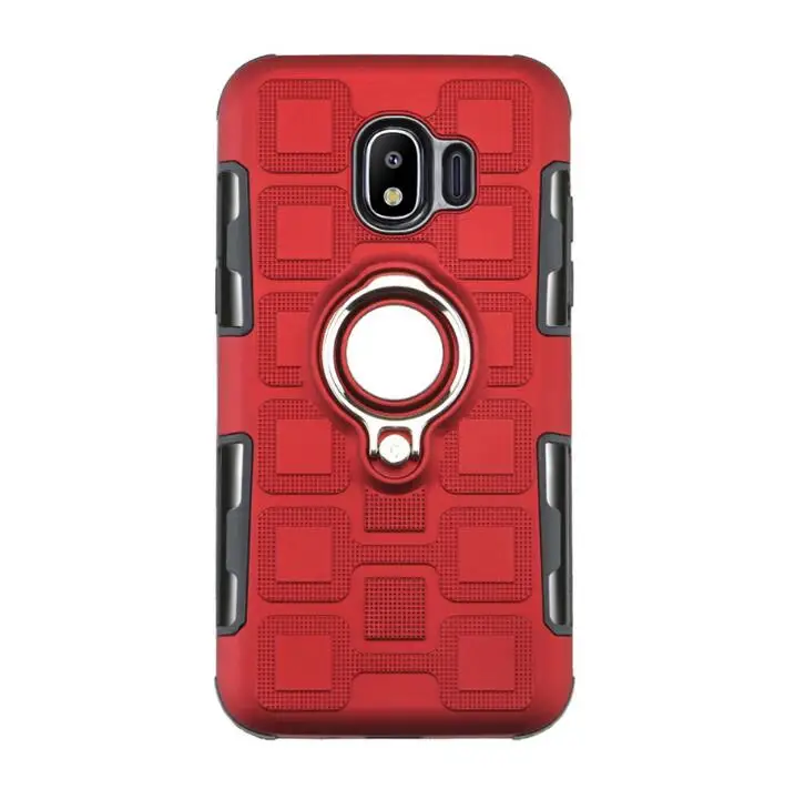 Красный Чехол для samsung Galaxy J2 Силиконовый противоударный чехол для телефона для samsung J2 Pro J250F Броня задняя крышка чехол-подставка с кольцом - Цвет: Красный
