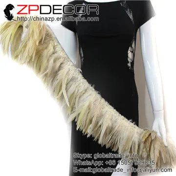 ZPDECOR 800 шт./лот 6-8 дюймов красивый отбеливатель окрашенный нанизанный петух шлаппен перья красивый цвет Самба Карнавальная одежда - Цвет: beige