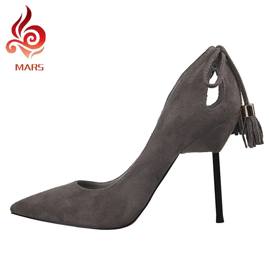 Мода тенденция 2016 женщин на высоких каблуках кисточкой насос дамы в шотландские