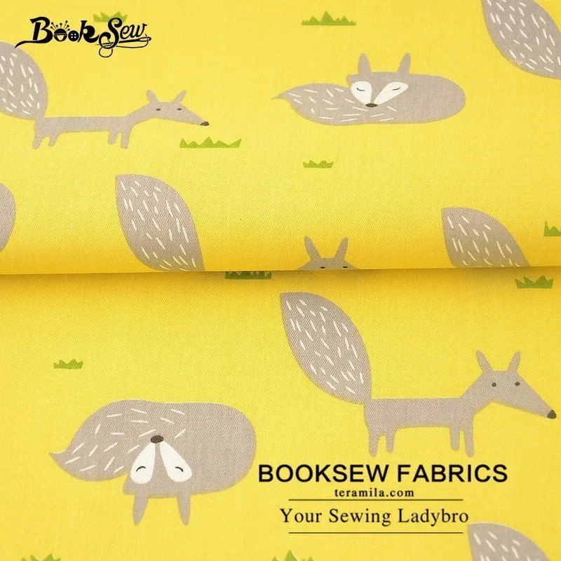 Booksew хлопок саржевая ткань животные лисы дизайн швейная ткань стеганое постельное белье DIY Лоскутные Детские Поделки 6 шт./лот 40 см x 50 см - Цвет: 50cmx160cm