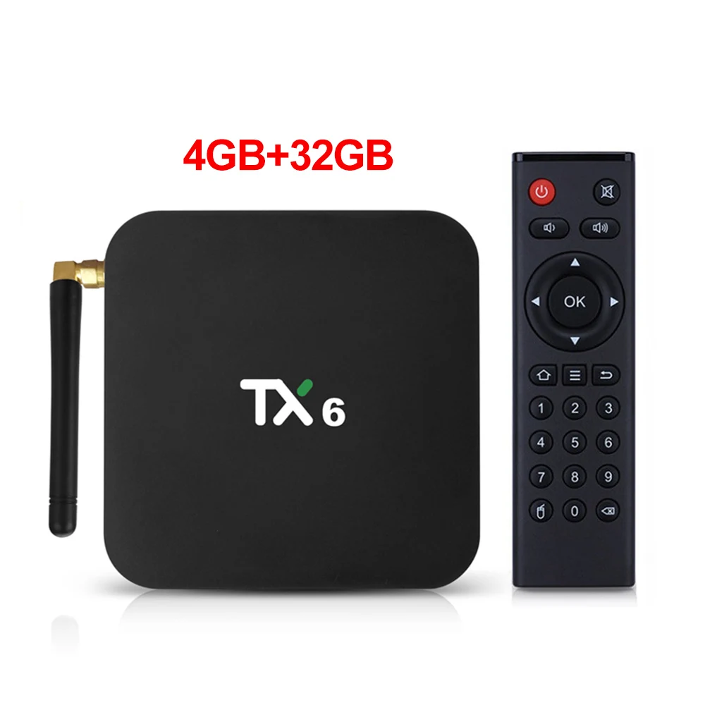 Only 4GB 32GB ТВ-приставка Android 9,0 TX6 Smart Android tv Box Allwinner H6 2 ГБ/4 ГБ DDR3 ram 32 ГБ/64 ГБ 2,4 г/5 ГГц WiFi BT4.1 H.265 4K медиаплеер - Цвет: Only 4GB 32GB