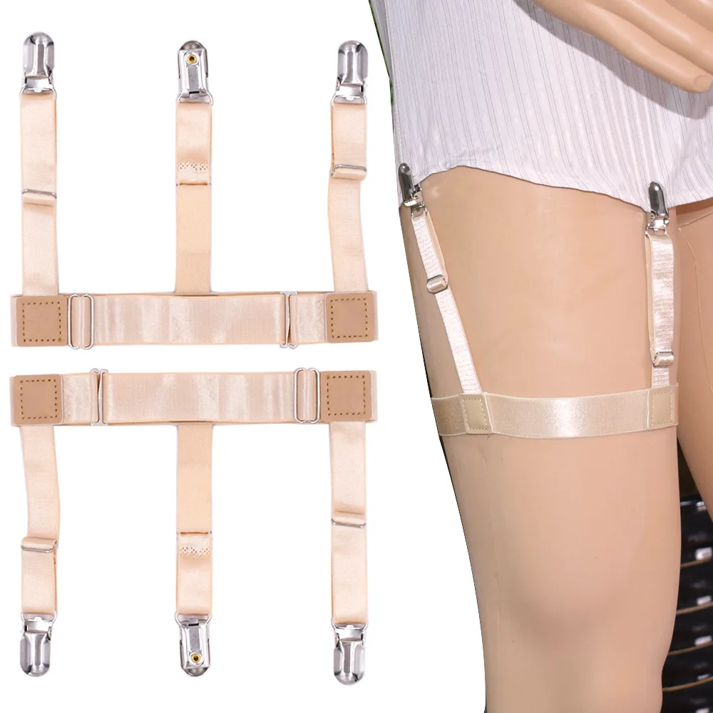 Мужская рубашка на лямках MR1135 эластичная деловая 1 пара|shirt stays|shirt suspenderselastic braces |