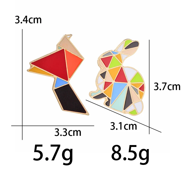 Эмалированная булавка в виде птиц кроликов красного и розового цветов