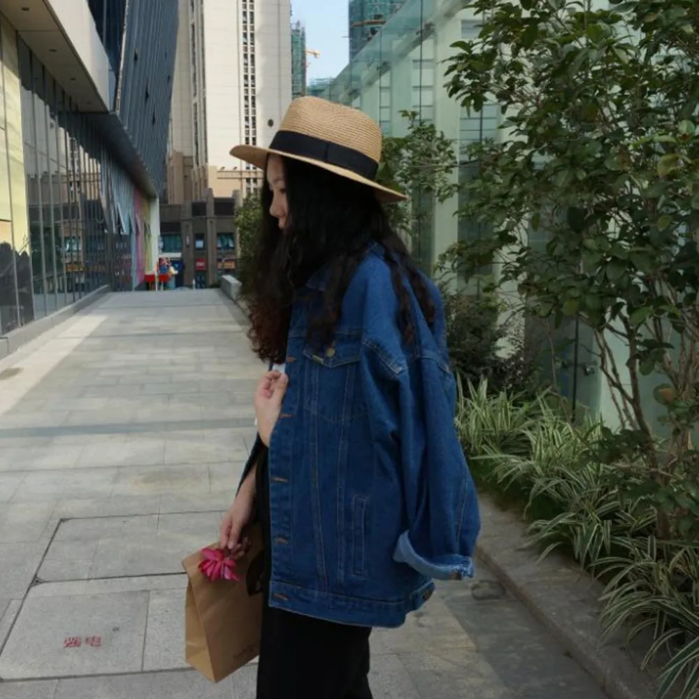 BF Wind Denim Jacket Women 2017 Oversize Jeans Coats and Jackets Loose Vintage Jean Overcoat Outerwear For Woman | Женская одежда