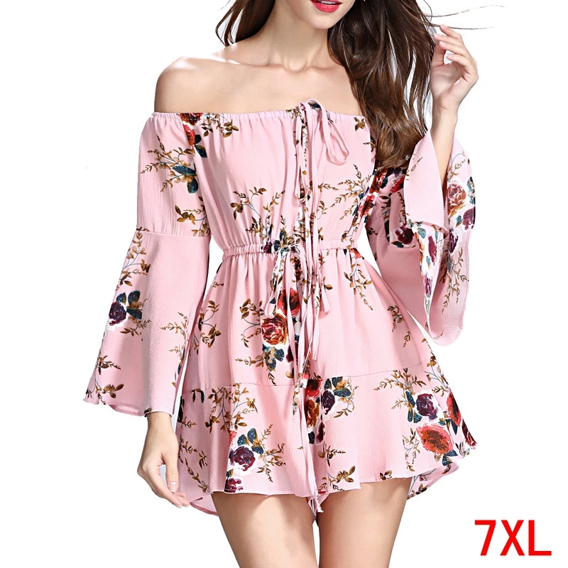 Женский комбинезон большого размера 4XL 5XL 7XL 8XL свободный пляжный повседневный
