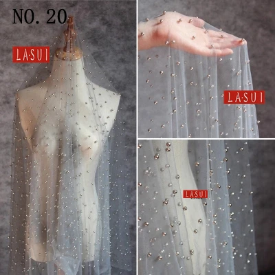 NO.20 LASUI 3y = Лот 27 цветов хорошее качество lrmedium бисером кружева Мягкая сетка инкрустированные жемчугом креативные ткани платья сделай сам, аксессуары F0004 - Цвет: NO.20