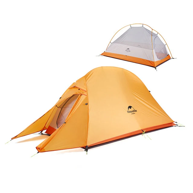 1 person 210T orange Naturehike обновленный Сверхлегкий Палатка 4 Сезона Двойной слой 1 человек альпинизмом открытый навес анти УФ тент палатки - Цвет: 1 person 210T orange