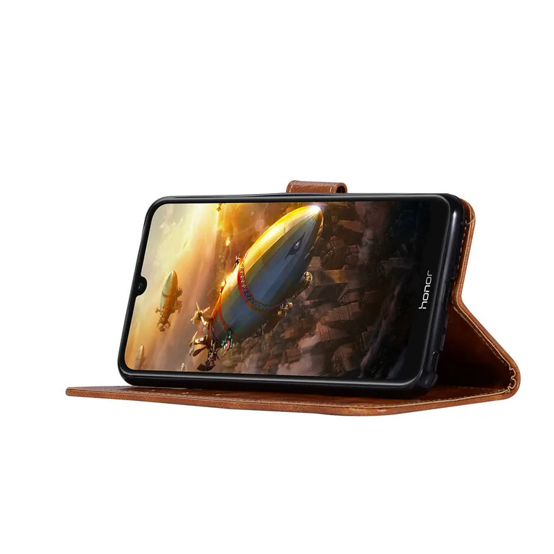 Чехол для Huawei Honor 8A чехол-книжка из искусственной кожи с бумажником задняя крышка