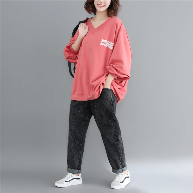 Большие размеры 4XL 5XL 6XL Женская толстовка женские осенние свитшоты объемный Пуловер розовый Sudadera Mujer уличная одежда