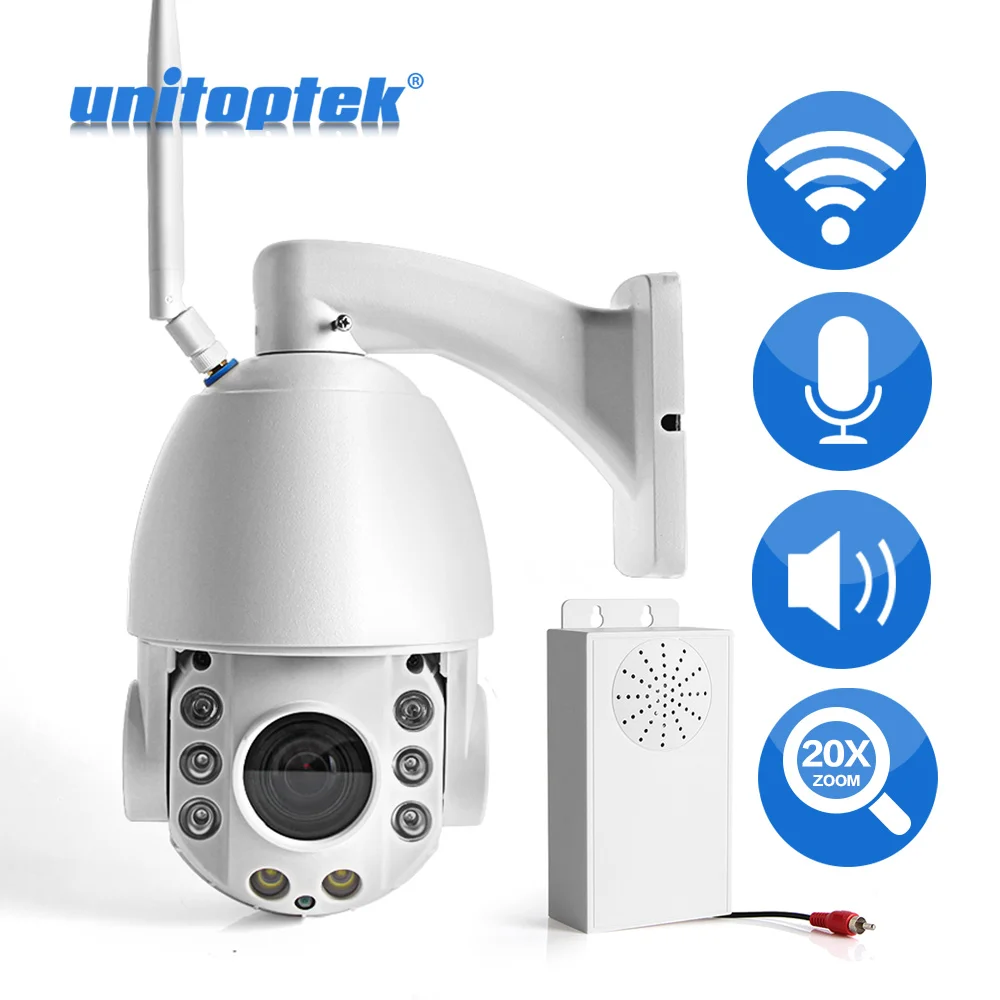 1080P WIFI PTZ IP камера наружная 20X оптический зум IR 80m CCTV Wi Fi двухсторонняя аудио
