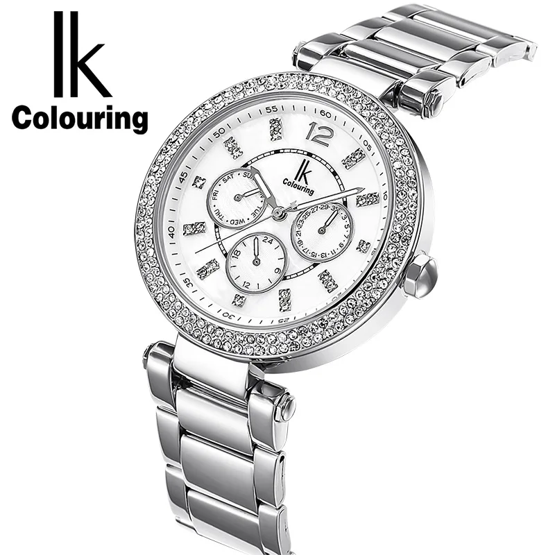 Модные женские кварцевые часы IK Acacia водонепроницаемые с алмазным сверлом 30