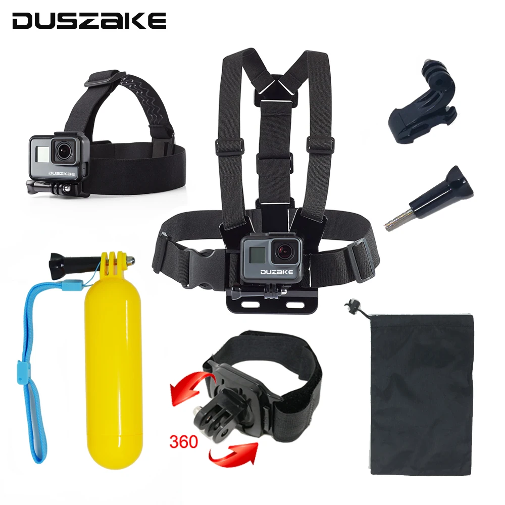 

Комплект аксессуаров DUSZAKE DG10 для Gopro, ремешок для Go Pro Hero 6, Xiaomi Yi 4K, штатив для Gopro Hero 5, Eken H9, аксессуары с креплением