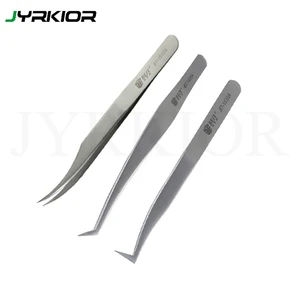 Jyrkior нержавеющая сталь Изогнутый пинцет микроэлектроника ремонт продукта Сверхтонкий Высокоточный анти-Кислотный Пинцет ручной инструмент