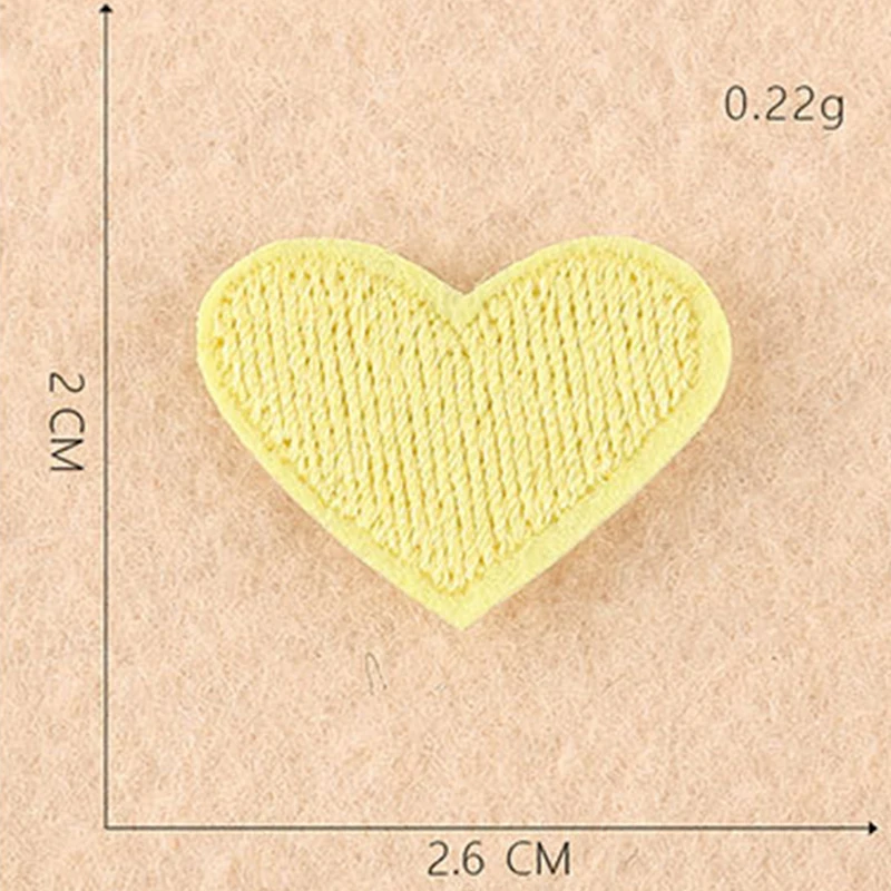 Мультфильм 5 шт. маленькое розовое сердце любовь DIY Вышивка Патчи для одежды гладить на одежду обувь сумка Аппликации полосы значок стикер - Цвет: Lemon yellow 5pcs