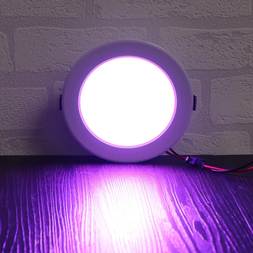 LemonBest 5 Вт 10 Вт круглый rgb Светодиодный Панель свет concea светодиодный встраиваемые потолочный светильник AC 85-265 В для Офис украшения