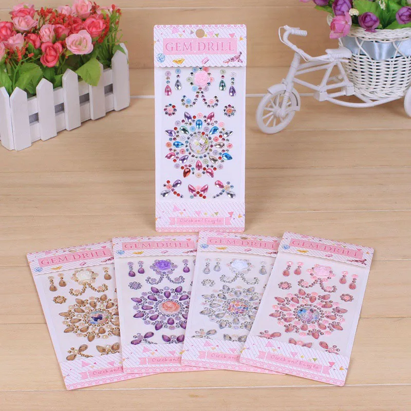 Акриловые цветы мотив стразы капли воды стикер s DIY мобильный чехол для телефона