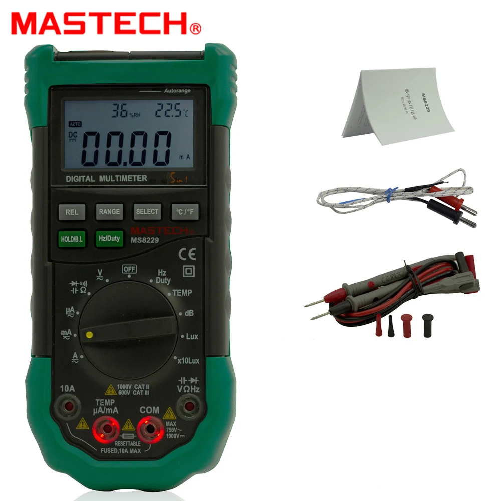 Цифровой Мультиметр Mastech MS8229 5 в 1 многофункциональный измеритель температуры и