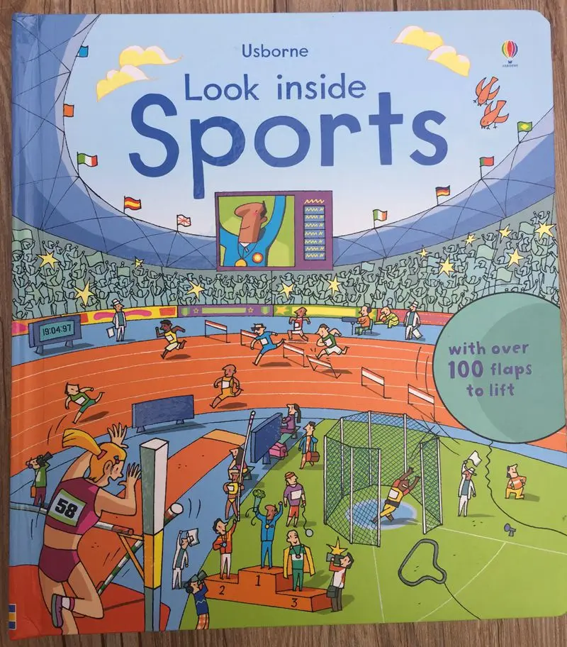 Британия английский 3D Usborne загляните картина на спортивную тематику книга