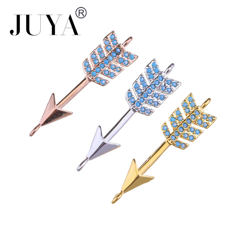 

Copper Zircon Arrow Connector Charms For Jewelry Making DIY Men Women Bracelet necklace jewelry making findings accessories