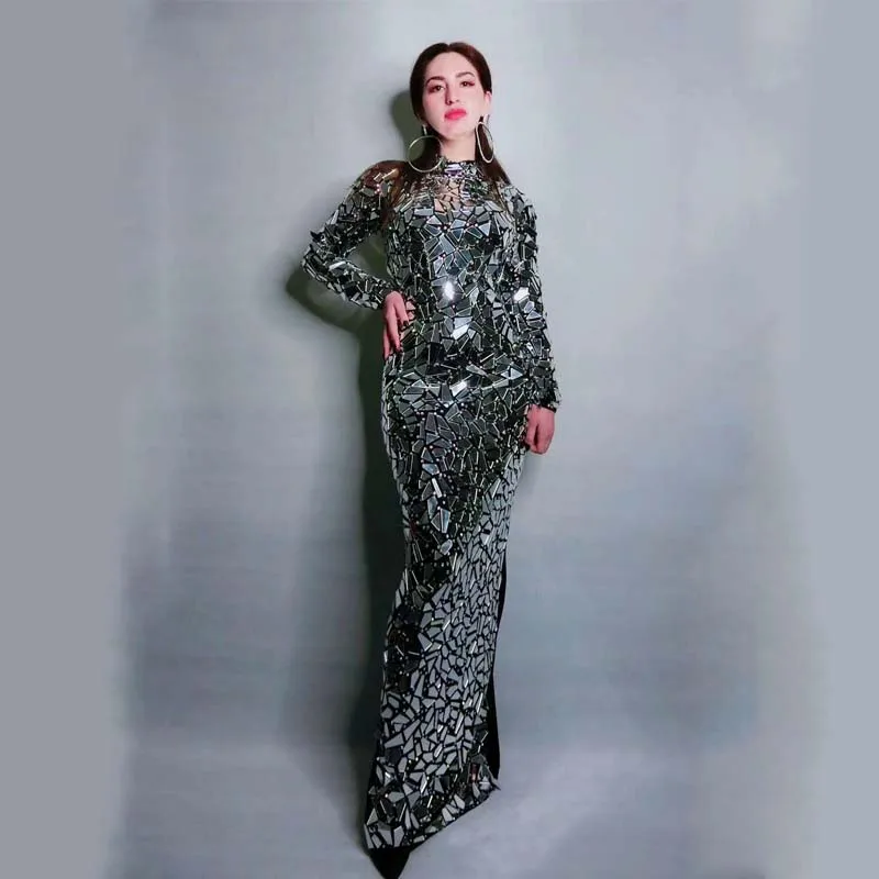 

DS Black Fringes Rhinestones Dress Women Stage Dance Costume Nightclub Dance Female Singer Show Bright Leotard Dj Clothes