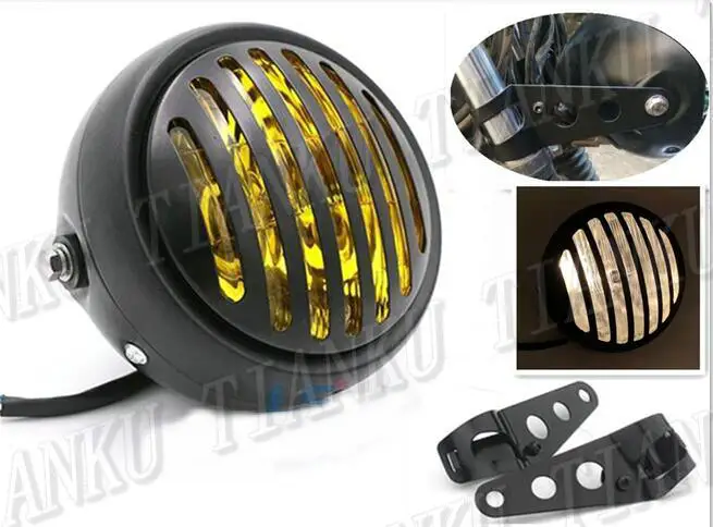 Металлическая решетка 7 дюймов передняя фара + крепление для Honda Rebel CMX 250 CA125 450 Gold