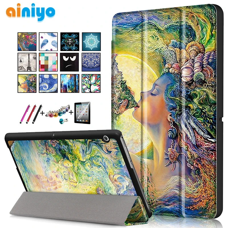 Чехол для huawei MediaPad T3 10 AGS-L09 AGS-L03, 9,6 дюймов, чехол для планшета Honor Play Pad 2 9,6, тонкий флип-чехол из искусственной кожи+ пленка+ ручка
