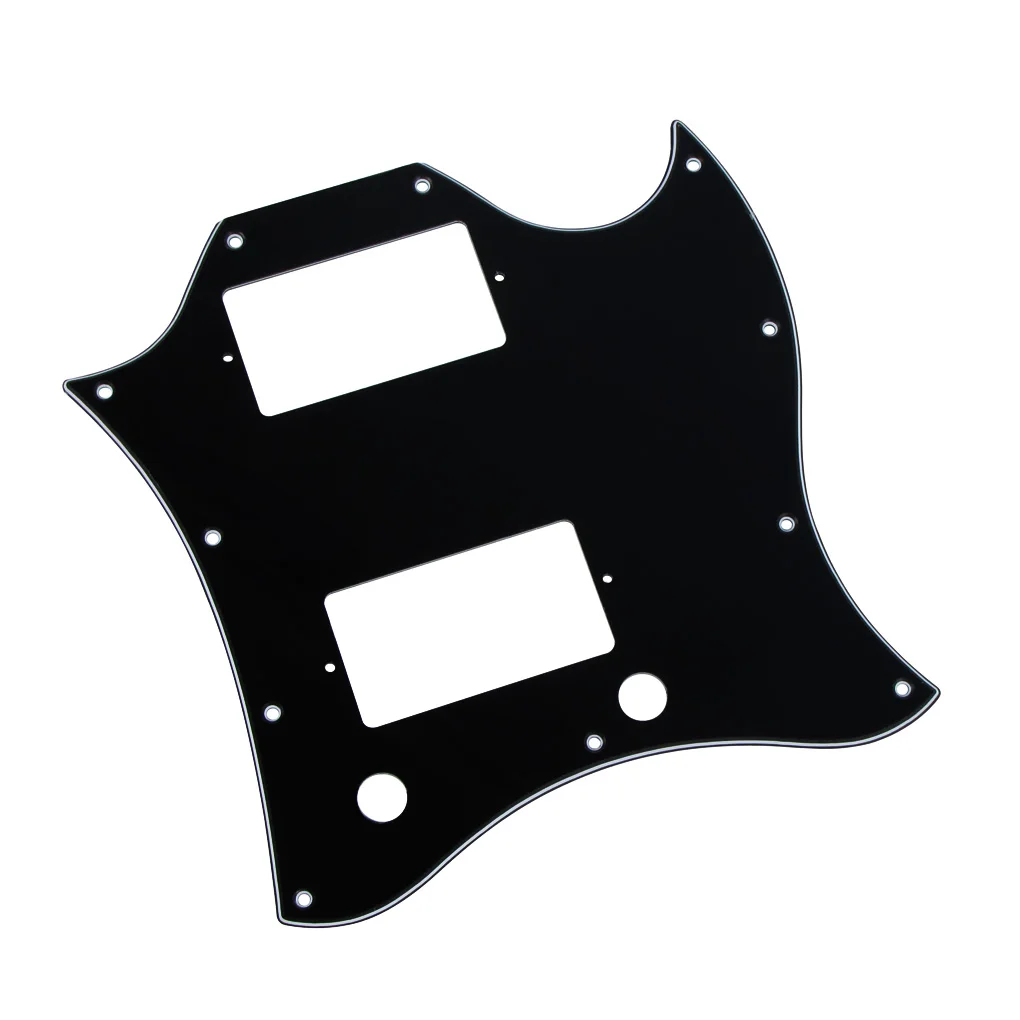 FLEOR Full Face SG Гитара Pickguard скретч пластина Черный 3 слоя с винтами для SG Стиль запасные части для гитары