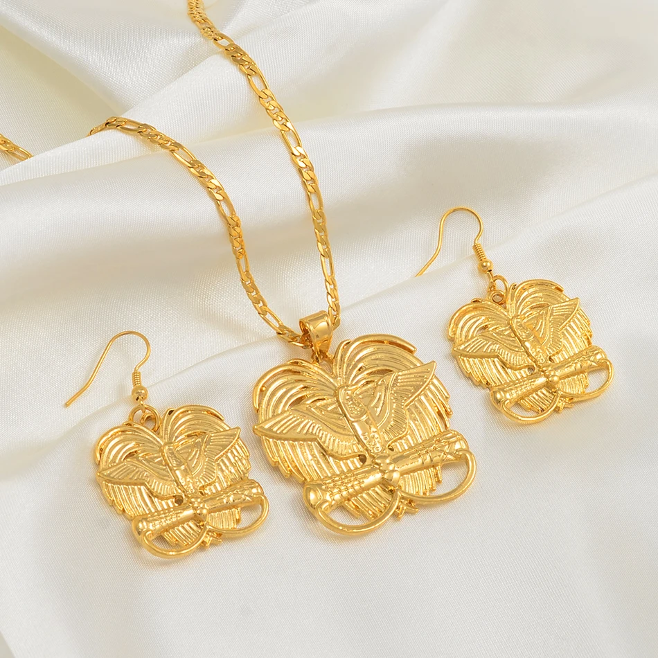 Anniyo цвета золота райская птица кулон ожерелья для женщин Папуа Новой Гвинее Jewelry