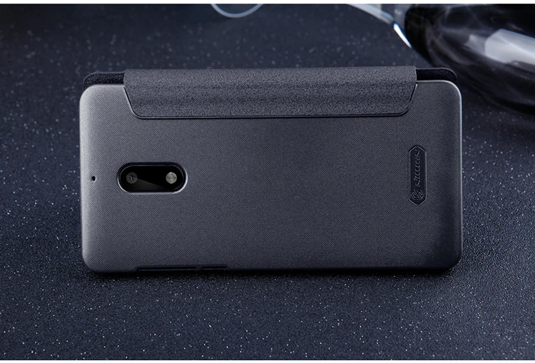 Для Nokia 6 Чехол Флип Смарт ответ Вид из окна кожаный чехол для Nokia 6 5." Nillkin Sparkle Мода бизнес задняя крышка