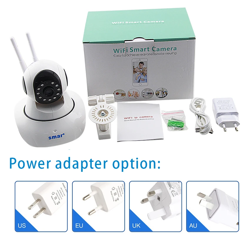 Smar Беспроводная ip камера 2MP домашняя безопасности wifi 1920*1080 наблюдения ночного
