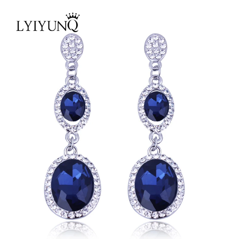 Модные элегантные длинные серьги с искусственным кристаллом стразы массивные