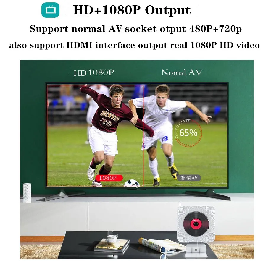 KUSTRON настенный CD-плеер портативный домашний аудио динамик пренатальное Образование Раннее Образование Английский использование Bluetooth динамик