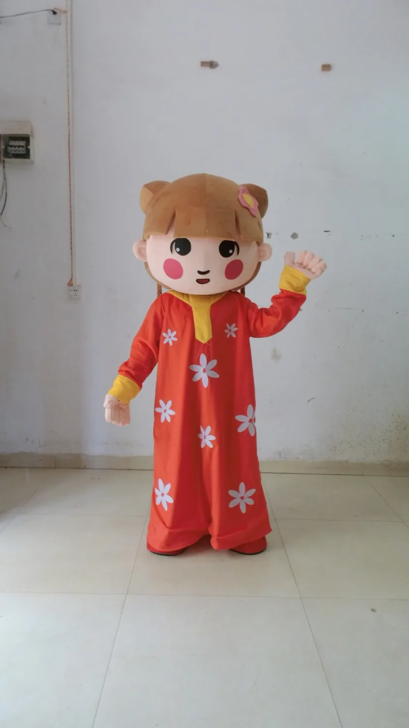 

2017 arab girl mascot costume red dress girl costumes