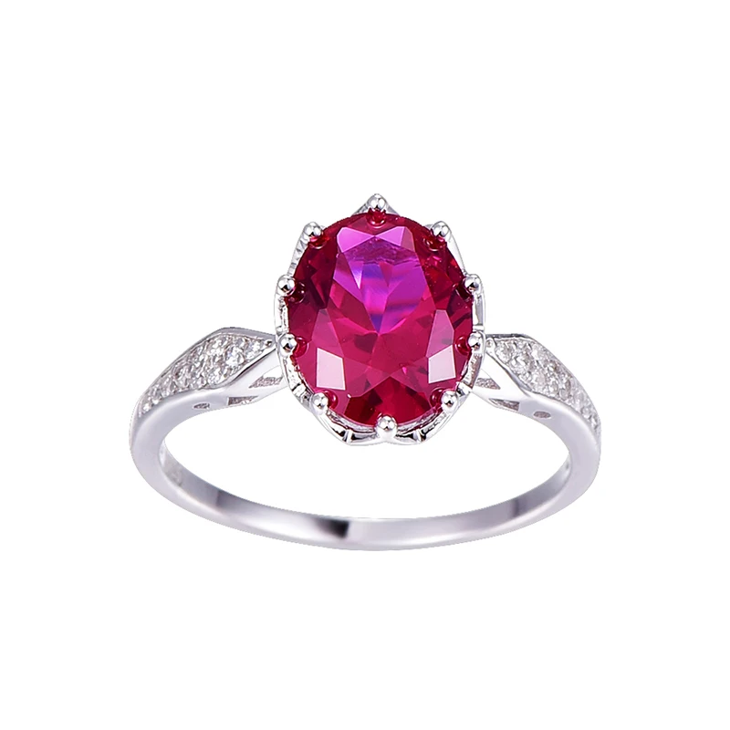 BONLAVIE классический овальный 2.5ct натуральный красный рубиновый камень для рождения, солитер, кольцо из натуральной 925 пробы, Серебряное ювелирное изделие, рубиновое кольцо, подарок
