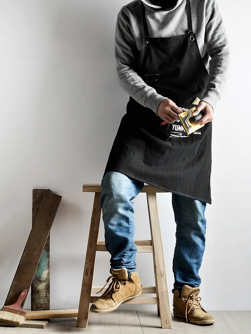 Нордический ветер, хлопок, лен, кухонный фартук для приготовления пищи, для женщин, фартук, платье, цветочный магазин, халат, Парикмахерская, карманный нагрудник, логотип на заказ