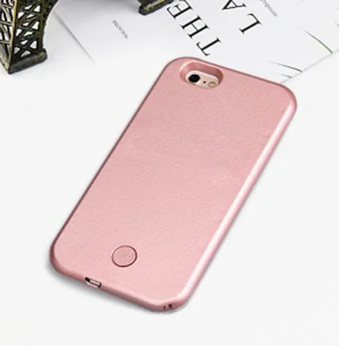 Розовый Селфи-светильник для телефона iPhone 11 XS Max XR X 10 чехол для iPhone 6 6s Plus с светильник s Flash Роскошный чехол для i Phone 7 8 Plus X - Цвет: Розовый