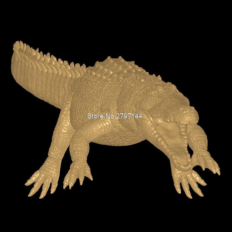 Крокодил 3d модель STL рельеф для ЧПУ формат рельефная роутер 3-осевой гравер ArtCam |