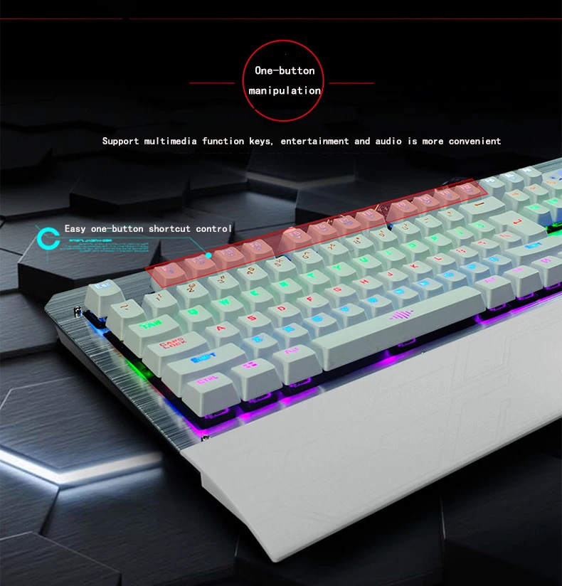 K26 Механическая игровая клавиатура RGB подсветка геймерская клавиатура синий переключатель механическая клавиатура кабель для компьютера Pro Gamer