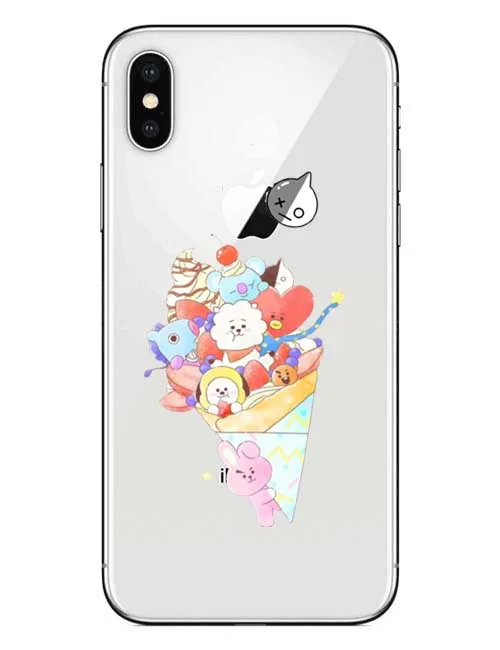 Чехол для iPhone X XS XR MAX 6 7 8 Plus S с рисунком звезд KPOP BTS мягкий силиконовый чехол Bangtan BT21