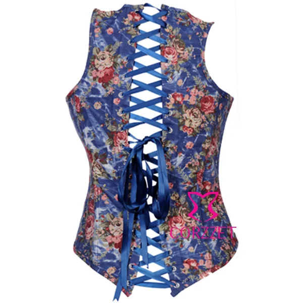 

Sexy Denim Corset Underbust Full Back Lace-Up Waist Cincher Bustier Top Corset Waist Trainer Corsets Corselet espartilho Corpete