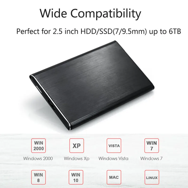 Сверхтонкий внешний жесткий диск SATA3 на USB3.0 enclosue/SSD накопитель/жесткий с 6 Гбит/с
