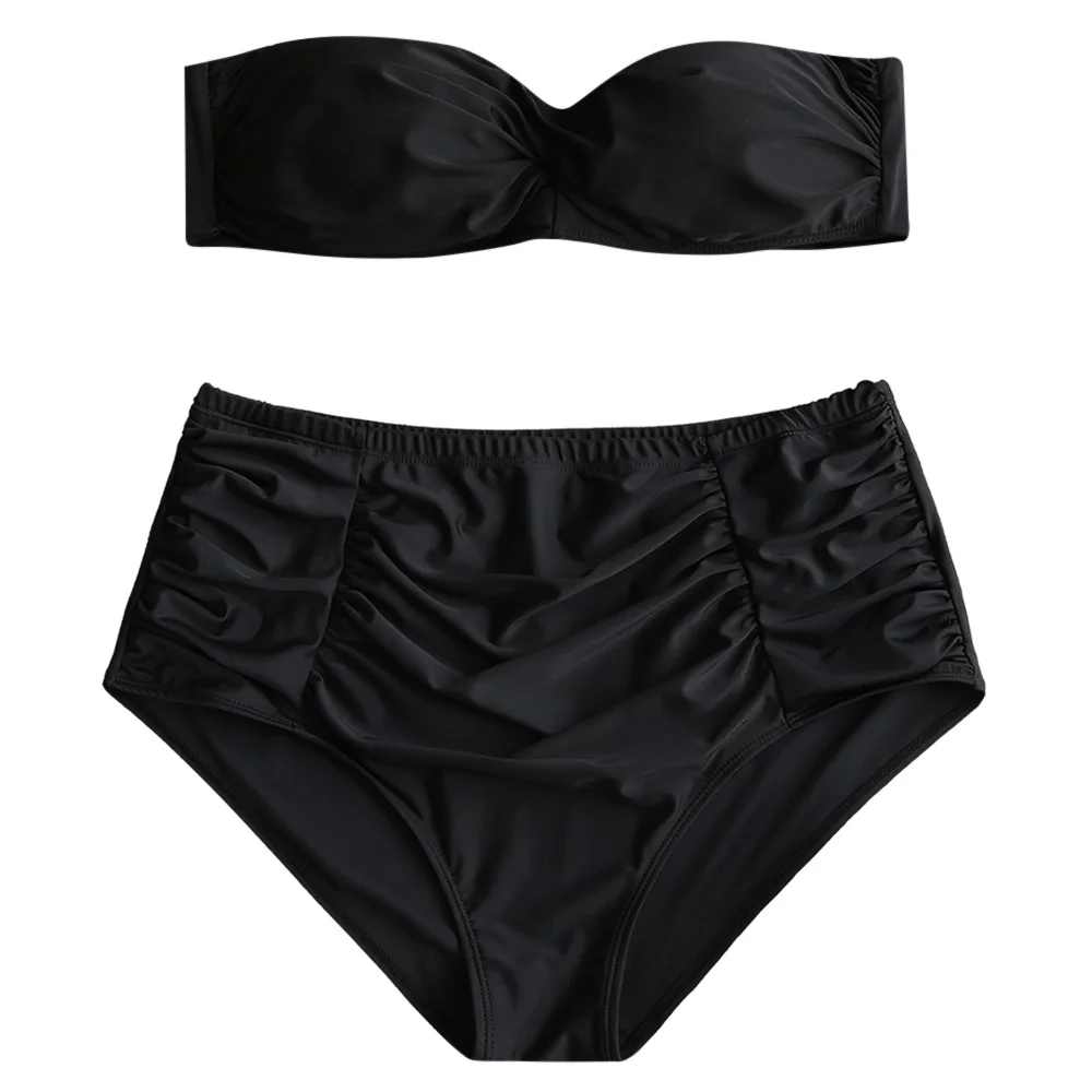 ZAFUL сексуальный купальник бандо с высокой талией бикини большого размера без