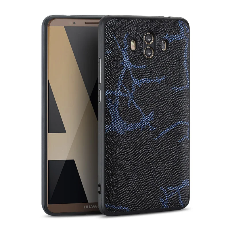 Роскошный чехол из натуральной кожи для телефона HUAWEI Mate 9 10 текстурная задняя