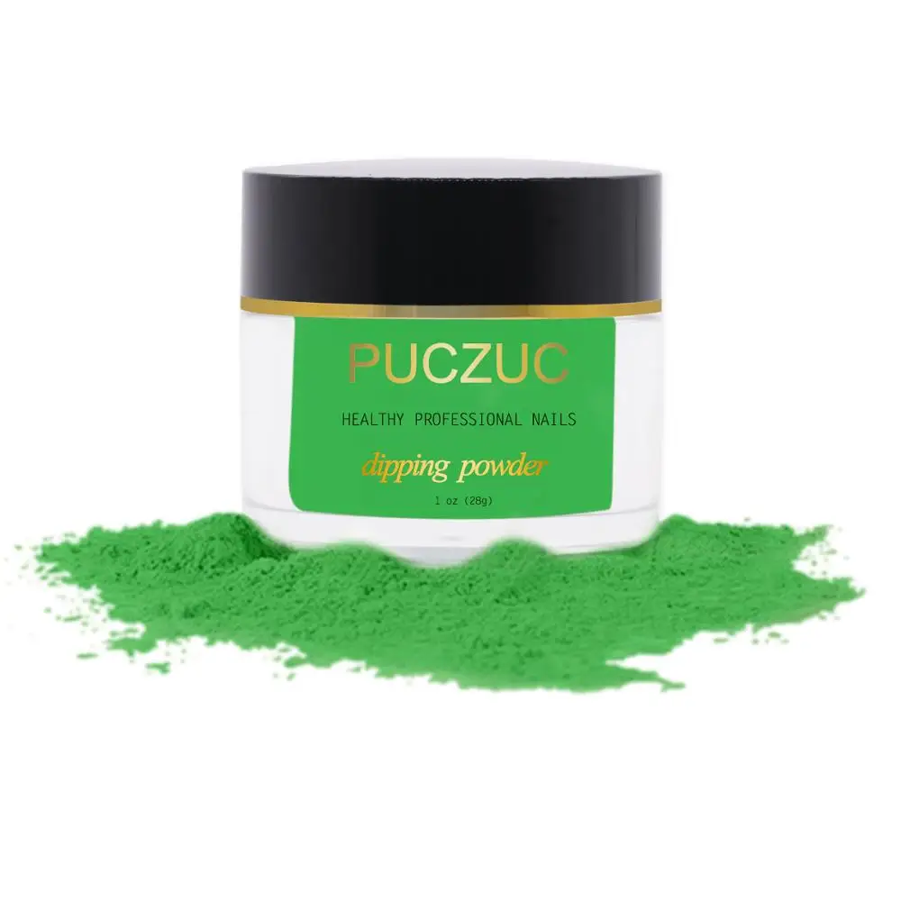 P042-1OZ PUCZUC 1 OZ Full Set Dipping Powder Base Top Coat Kits DIY Dip Nail Powder Manicure Set Brush Saver Powder - Цвет: P042-1OZ
