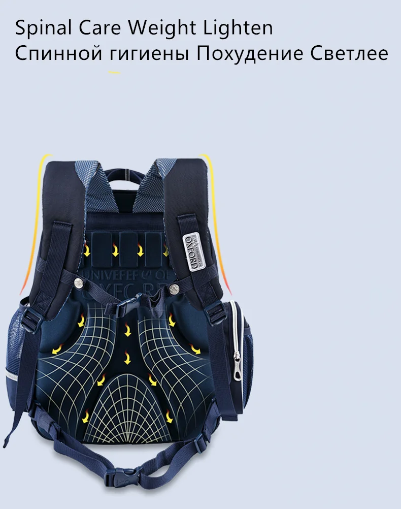 Университет Оксфорда школьная сумка Светоотражающая забота о позвоночнике вес облегченный ортопедический водонепроницаемый рюкзак класс 2-6