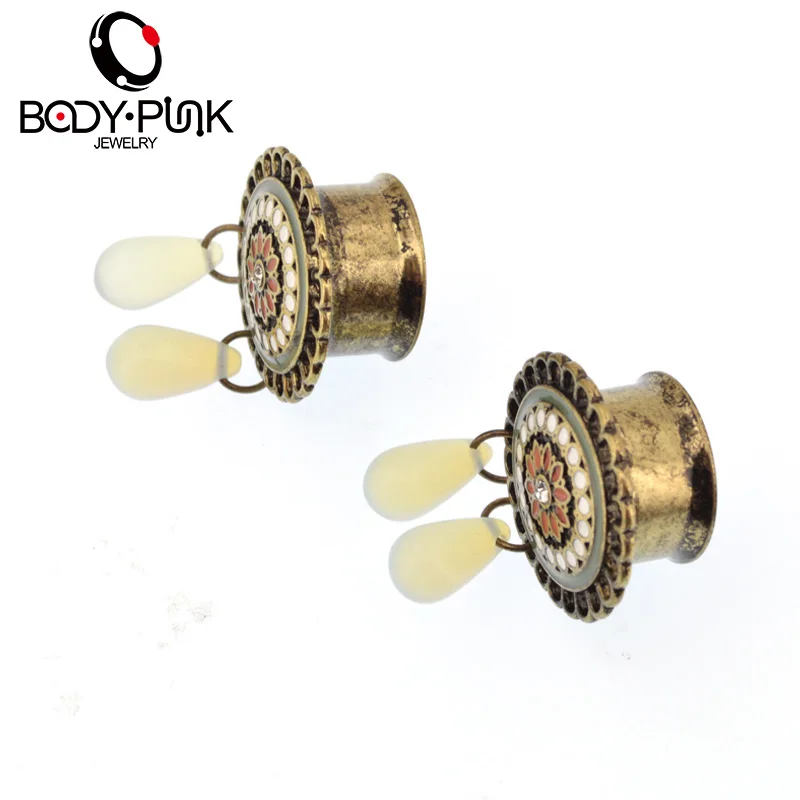 Тело в стиле панк модные золотые кружевные 2 капельки натуральный камень опал