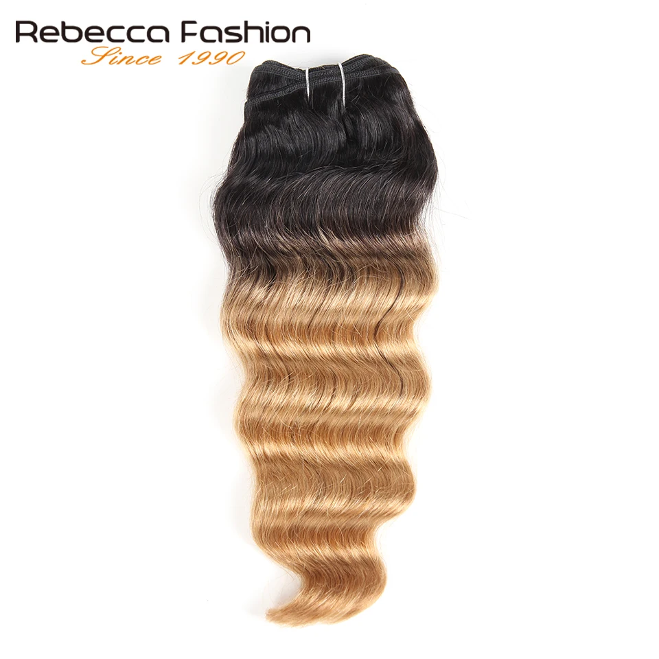 Rebecca Natural Hi глубокая волна человеческие волосы 1 комплект предложения бразильский нарвуал глубокая волна цветные волосы Реми# T1B/27# T1B/30# T1B/99J