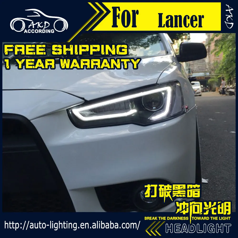 

AKD Car Styling Head Lamp for Mitsubishi Lancer Headlights 2008-2018 Lancer LED Headlight DRL D2H Hid Turn Signal Bi Xenon Beam